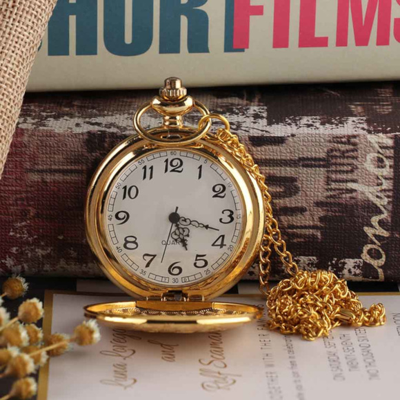 ROwema J Accessories Smooth Gold Tone Pocket Watch Easy To Read